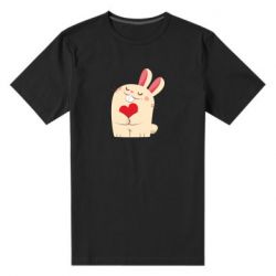 Мужская футболка премиум Rabbit with heart - PrintSalon