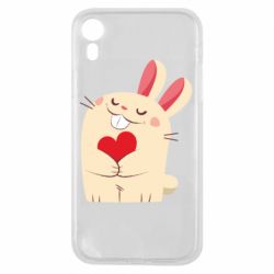 Чехол для iPhone XR Rabbit with heart - PrintSalon