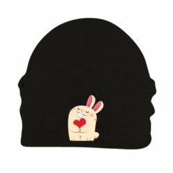 Шапка флисовая Rabbit with heart - PrintSalon