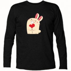 Футболка с длинным рукавом Rabbit with heart - PrintSalon