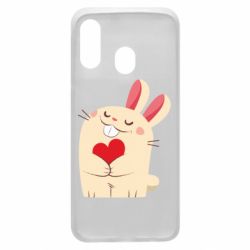 Чехол для Samsung A40 Rabbit with heart - PrintSalon
