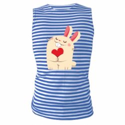 Майка-тельняшка Rabbit with heart - PrintSalon