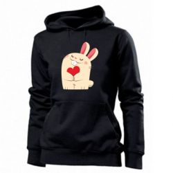 Женское худи Rabbit with heart - PrintSalon