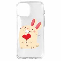Чехол для iPhone 12 mini Rabbit with heart - PrintSalon
