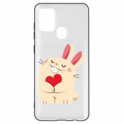 Чехол для Samsung A21s Rabbit with heart - PrintSalon
