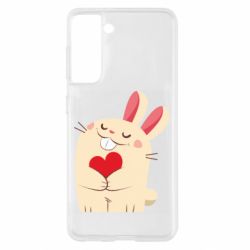 Чехол для Samsung S21 Rabbit with heart - PrintSalon