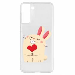 Чехол для Samsung S21+ Rabbit with heart - PrintSalon