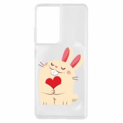 Чехол для Samsung S21 Ultra Rabbit with heart - PrintSalon