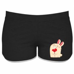 Женские шорты Rabbit with heart - PrintSalon