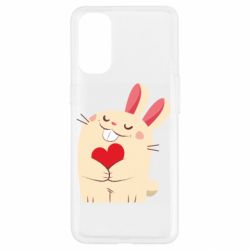 Чехол для Oppo Reno 4 Rabbit with heart - PrintSalon