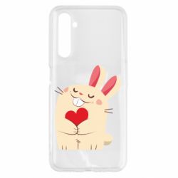 Чехол для Realme 6 Rabbit with heart - PrintSalon