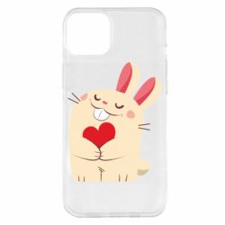 Чехол для iPhone 14 Plus Rabbit with heart - PrintSalon