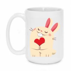 Чашка 420ml Rabbit with heart - PrintSalon