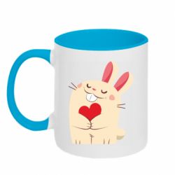 Чашка двокольорова Rabbit with heart