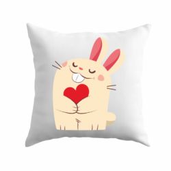 Подушка Rabbit with heart - PrintSalon