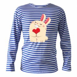 Тельняшка с длинным рукавом Rabbit with heart - PrintSalon