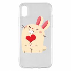 Чехол для iPhone X/Xs Rabbit with heart - PrintSalon