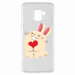 Чехол для Samsung A8+ 2018 Rabbit with heart - PrintSalon