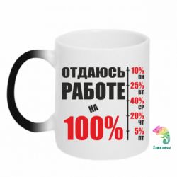 Чашка-хамелеон Работаю на 100% - PrintSalon