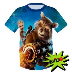 Детская 3D футболка Raccoon and Groot - PrintSalon