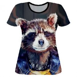 Женская футболка 3D Raccoon - PrintSalon