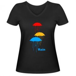 Женская футболка с V-образным вырезом Rain - PrintSalon