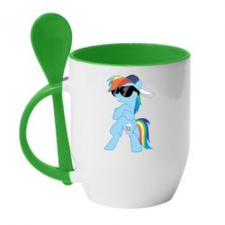 Чашка с ложкой Rainbow Dash Cool - PrintSalon