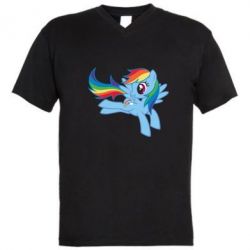 Мужская футболка  с V-образным вырезом Rainbow Dash run