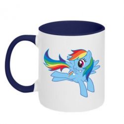 Чашка двухцветная 320ml Rainbow Dash run - PrintSalon