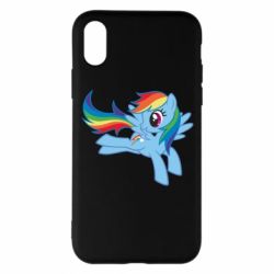 Чехол для iPhone X/Xs Rainbow Dash run - PrintSalon