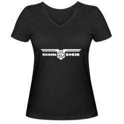 Женская футболка с V-образным вырезом Ramshtain print - PrintSalon