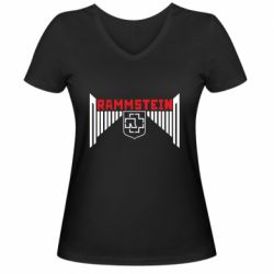Женская футболка с V-образным вырезом Ramstein and wings - PrintSalon