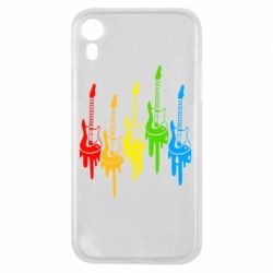 Чехол для iPhone XR Разноцветные гитары - PrintSalon