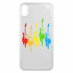 Чехол для iPhone Xs Max Разноцветные гитары - PrintSalon