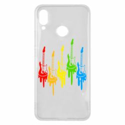 Чехол для Huawei P Smart Plus 2018 Разноцветные гитары - PrintSalon