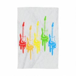 Полотенце с принтом Разноцветные гитары - PrintSalon
