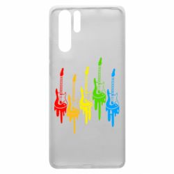 Чехол для Huawei P30 Pro Разноцветные гитары - PrintSalon
