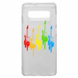 Чехол для Samsung S10+ Разноцветные гитары - PrintSalon