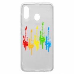 Чехол для Samsung A30 Разноцветные гитары - PrintSalon