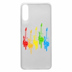 Чехол для Samsung A70 Разноцветные гитары - PrintSalon