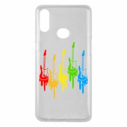 Чехол для Samsung A10s Разноцветные гитары - PrintSalon