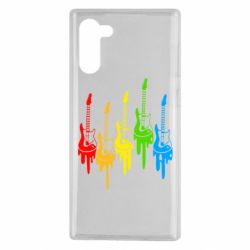 Чехол для Samsung Note 10 Разноцветные гитары - PrintSalon