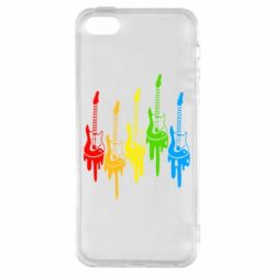 Чехол для iPhone5/5S/SE Разноцветные гитары - PrintSalon