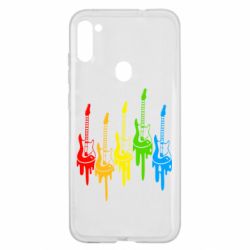 Чехол для Samsung A11/M11 Разноцветные гитары - PrintSalon