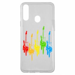 Чехол для Samsung A20s Разноцветные гитары - PrintSalon