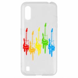 Чехол для Samsung A01/M01 Разноцветные гитары - PrintSalon