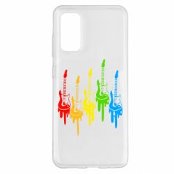 Чехол для Samsung S20 Разноцветные гитары - PrintSalon