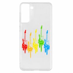 Чехол для Samsung S21+ Разноцветные гитары - PrintSalon