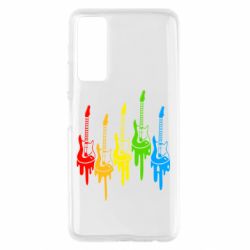 Чехол для Huawei P Smart 2021 Разноцветные гитары - PrintSalon