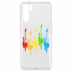 Чехол для Oppo A91/Reno3 Разноцветные гитары - PrintSalon